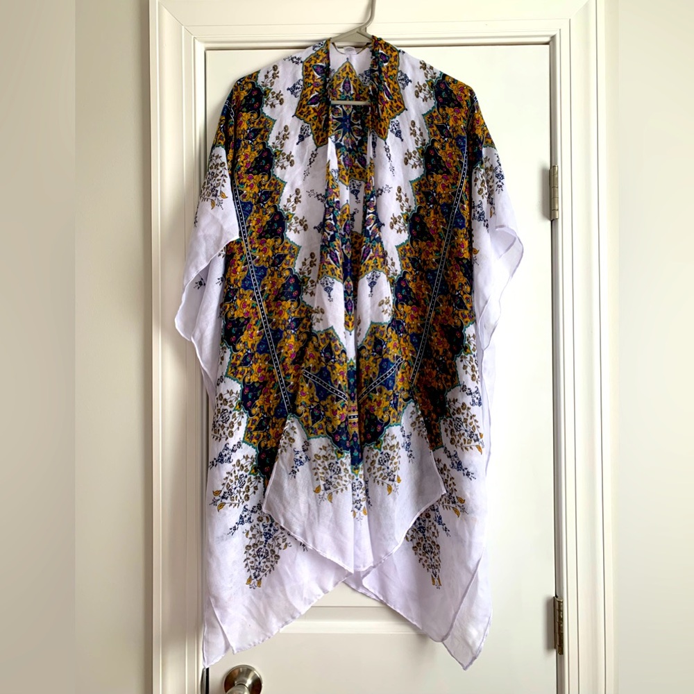 Women's Print Kimono Cardigan Casual Swimsuit Cover Up Loose Beach Boho Top